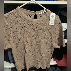Abercrombie crochet top in beige
